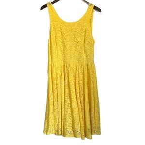 𝅺pins AND NEEDLES Yellow Lace Open Back Dress 12